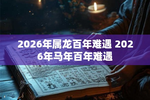 2026年属龙百年难遇 2026年马年百年难遇