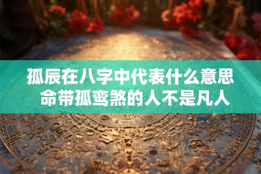 孤辰在八字中代表什么意思  命带孤鸾煞的人不是凡人
