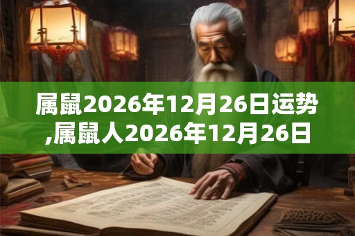 属鼠2026年12月26日运势,属鼠人2026年12月26日财运,生肖鼠2026年12月26日运势
