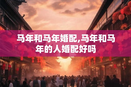 马年和马年婚配,马年和马年的人婚配好吗 马年和马年婚配,马年和马年的人婚配好吗