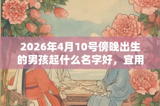 2026年4月10号傍晚出生的男孩起什么名字好，宜用哪些名字呢？
