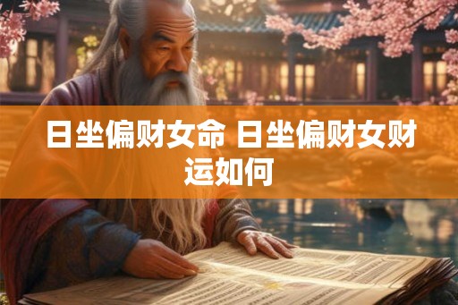 日坐偏财女命 日坐偏财女财运如何