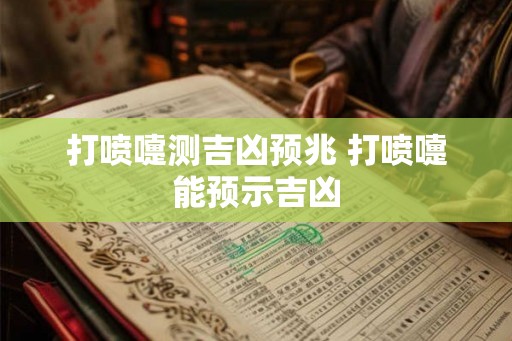 打喷嚏测吉凶预兆 打喷嚏能预示吉凶