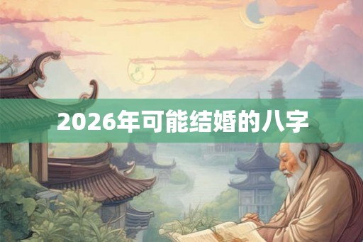 2026年可能结婚的八字