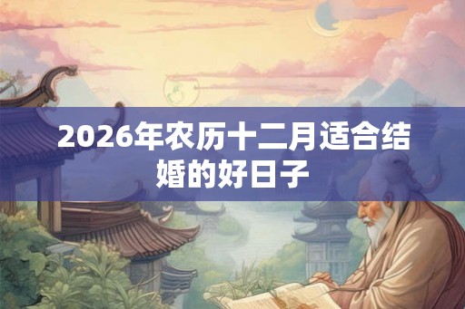 2026年农历十二月适合结婚的好日子
