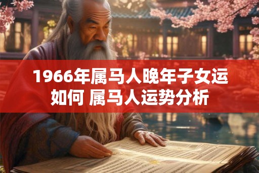 1966年属马人晚年子女运如何 属马人运势分析