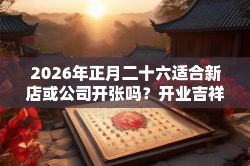 2026年正月二十六适合新店或公司开张吗？开业吉祥物怎么选？