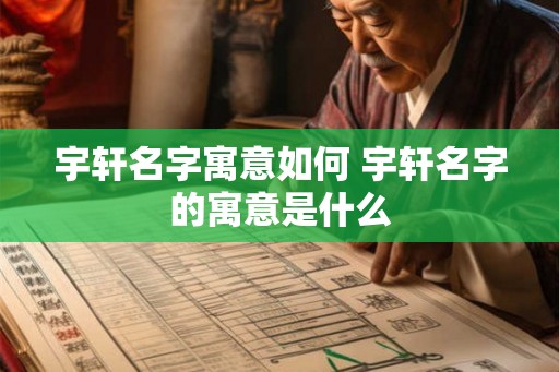 宇轩名字寓意如何 宇轩名字的寓意是什么