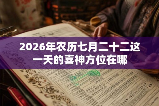2026年农历七月二十二这一天的喜神方位在哪
