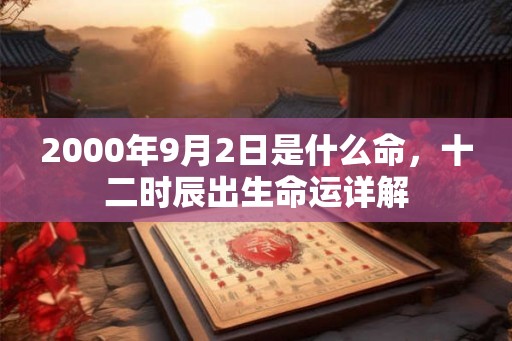2000年9月2日是什么命，十二时辰出生命运详解