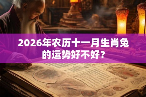 2026年农历十一月生肖兔的运势好不好？