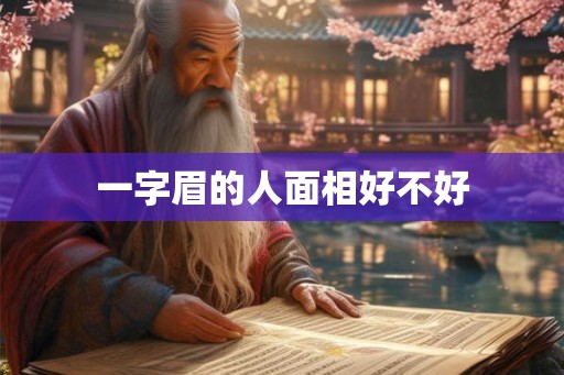 一字眉的人面相好不好