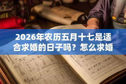 2026年农历五月十七是适合求婚的日子吗?怎么求婚又浪漫又实际? 2026年农历五月十七是适合求婚的日子吗?怎么求婚又浪漫又实际?