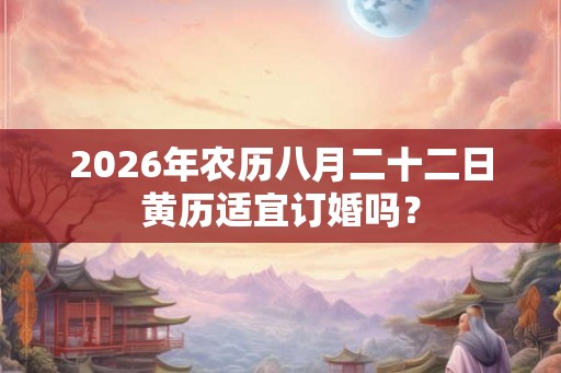 2026年农历八月二十二日黄历适宜订婚吗？