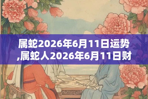 属蛇2026年6月11日运势,属蛇人2026年6月11日财运,生肖蛇2026年6月11日运势