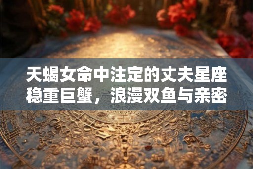 天蝎女命中注定的丈夫星座稳重巨蟹，浪漫双鱼与亲密天蝎