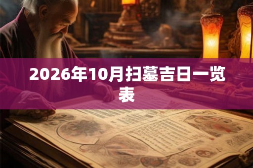 2026年10月扫墓吉日一览表 2026年10月扫墓吉日一览表