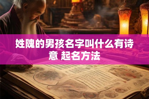 姓隗的男孩名字叫什么有诗意 起名方法