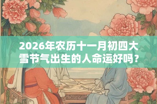2026年农历十一月初四大雪节气出生的人命运好吗？