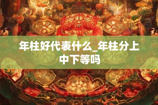 年柱好代表什么_年柱分上中下等吗