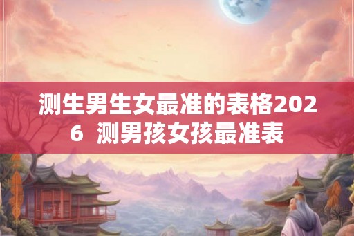测生男生女最准的表格2026  测男孩女孩最准表