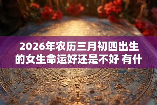 2026年农历三月初四出生的女生命运好还是不好 有什么说法