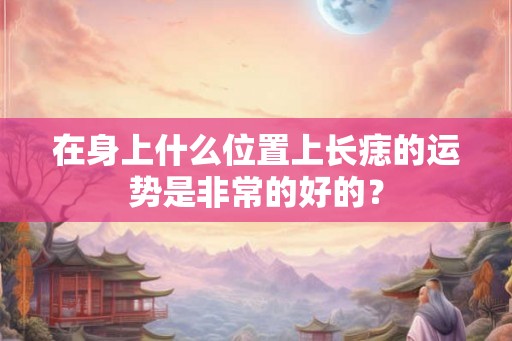 在身上什么位置上长痣的运势是非常的好的? 在身上什么位置上长痣的运势是非常的好的?
