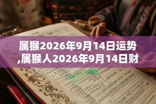 属猴2026年9月14日运势,属猴人2026年9月14日财运,生肖猴2026年9月14日运势