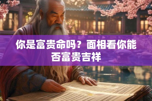 你是富贵命吗？面相看你能否富贵吉祥