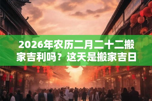 2026年农历二月二十二搬家吉利吗？这天是搬家吉日吗？