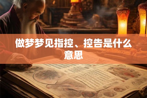 做梦梦见指控、控告是什么意思
