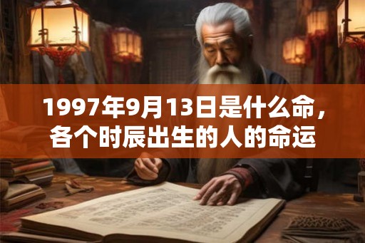 1997年9月13日是什么命，各个时辰出生的人的命运