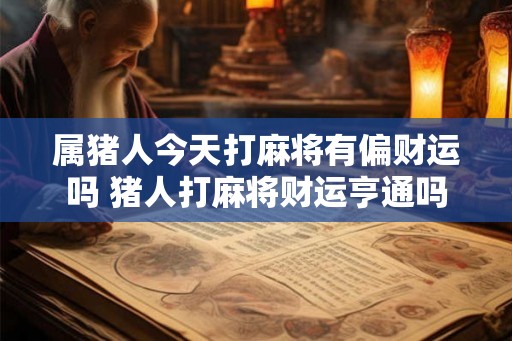 属猪人今天打麻将有偏财运吗 猪人打麻将财运亨通吗