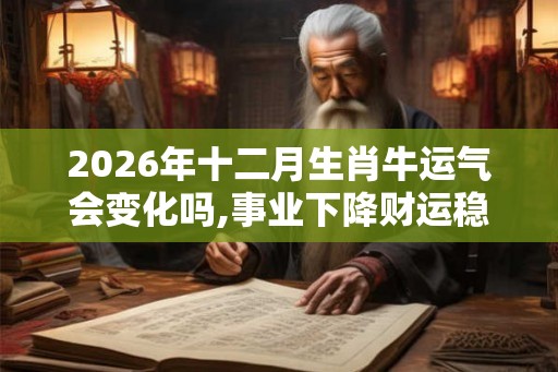2026年十二月生肖牛运气会变化吗,事业下降财运稳定