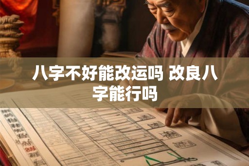 八字不好能改运吗 改良八字能行吗