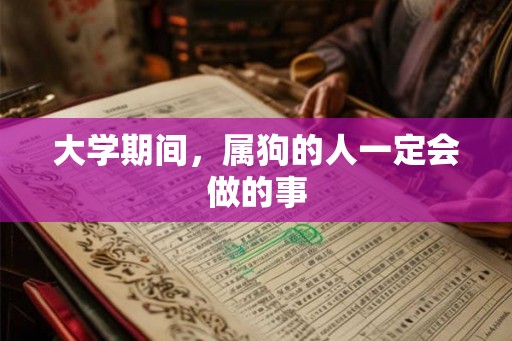 大学期间,属狗的人一定会做的事 大学期间,属狗的人一定会做的事