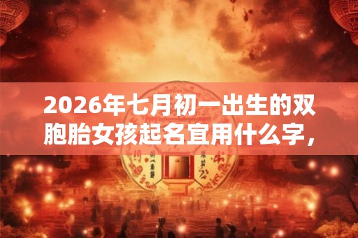 2026年七月初一出生的双胞胎女孩起名宜用什么字，五行属什么