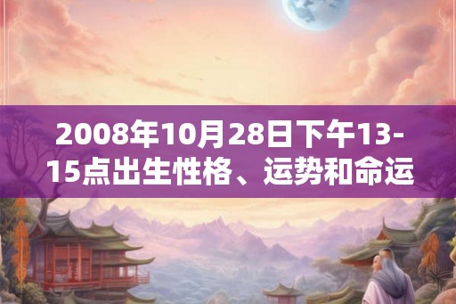 2008年10月28日下午13-15点出生性格、运势和命运