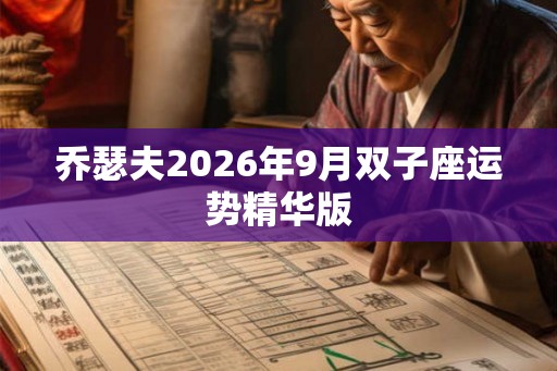 乔瑟夫2026年9月双子座运势精华版