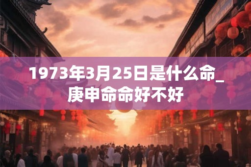 1973年3月25日是什么命_庚申命命好不好