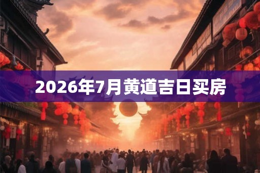 2026年7月黄道吉日买房 2026年7月黄道吉日买房