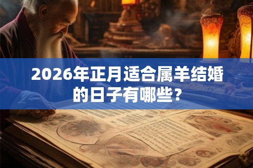 2026年正月适合属羊结婚的日子有哪些？