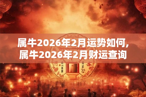 属牛2026年2月运势如何,属牛2026年2月财运查询