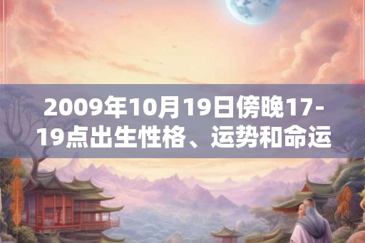 2009年10月19日傍晚17-19点出生性格、运势和命运