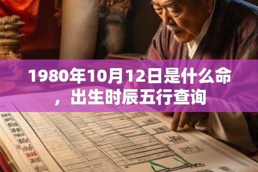 1980年10月12日是什么命，出生时辰五行查询