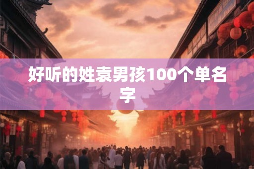 好听的姓袁男孩100个单名字