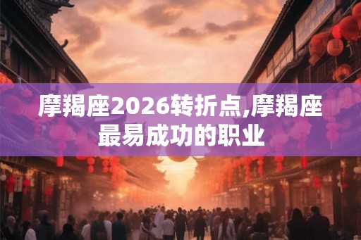 摩羯座2026转折点,摩羯座最易成功的职业