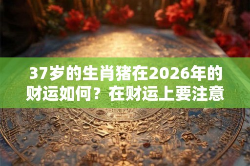 37岁的生肖猪在2026年的财运如何？在财运上要注意什么？