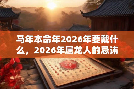 马年本命年2026年要戴什么,2026年属龙人的忌讳 马年本命年2026年要戴什么,2026年属龙人的忌讳