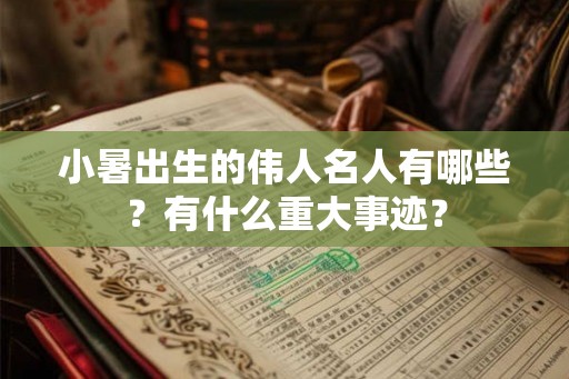 小暑出生的伟人名人有哪些?有什么重大事迹? 小暑出生的伟人名人有哪些?有什么重大事迹?